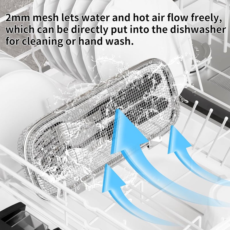 WHBDGP Dishwasher Basket,Dishwasher Silverware Basket for Small Items,Replacement 304 Stainless Steel Dishwasher Utensil Mesh Drain Silverware Holder for Chopstick,Fruits,Scoops (Medium) - Image 3
